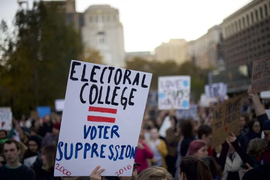 The difference between the electoral college and popular vote